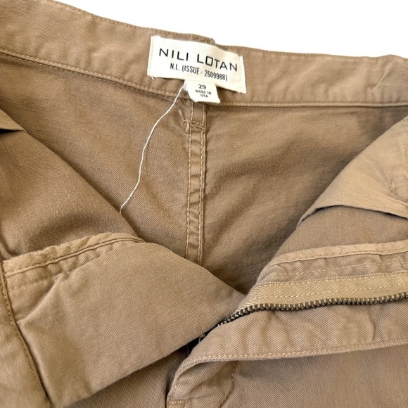 Nili Lotan Carpenter Slouchy Pants Men Size 29 Cotton Twill Khaki Tan - Picture 6 of 14